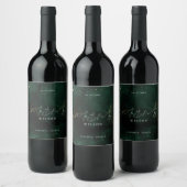 Mr. en Mrs. Script Emerald Green Magical Gold Wijn Etiket (Flessen)