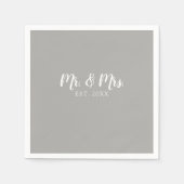 Mr en Mrs Script Vast Wedding Servet (Voorkant)
