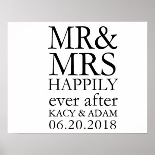 Mr en Mrs Sign Poster