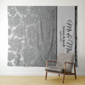 Mr en Mrs Silver Grey Foto Booth Backdrop Wandkleed (In Situ (horizontaal))
