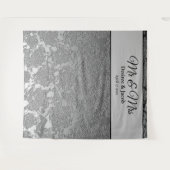 Mr en Mrs Silver Grey Foto Booth Backdrop Wandkleed (Voorkant (horizontaal))
