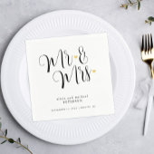 Mr. en Mrs. simpel script elegant bruiloft Servet