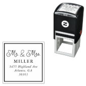 Mr en Mrs Simpel Script Retouradres Zelfinktende Stempel (In situ)