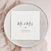 Mr. en Mrs. Simple elegant script bruiloft Servet