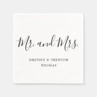 Mr en Mrs Simple Elegant Script Wedding