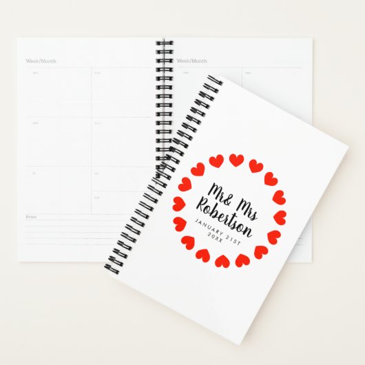 Mr. en Mrs. spiral planner voor bruiloft koppel (Display)