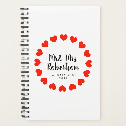 Mr. en Mrs. spiral planner voor bruiloft koppel (Voorkant)