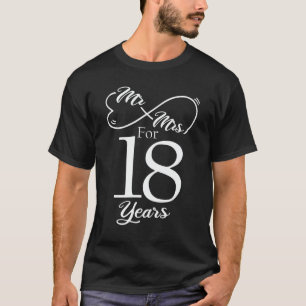 Mr. en Mrs. voor 18 jaar 1ste bruiloft Jubileum T-shirt