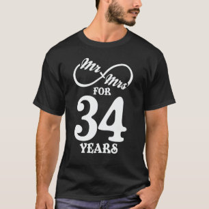 Mr. en Mrs. voor 34 jaar 34th Wedding Jubileum T-shirt