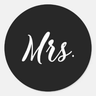Mr en Mrs voor huwelijksreis Mrs Set Ronde Sticker