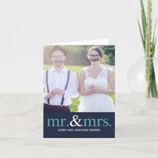 MR EN MRS. Weddenschap Bedankt voor je fotokaart