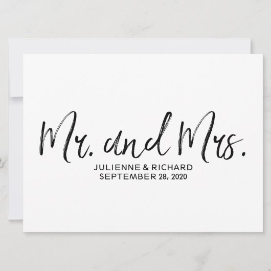 "Mr en Mrs." Weddenschap | Stijlvol papier (Voorkant)