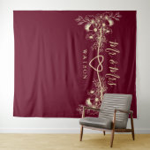 Mr en Mrs Wedding Achtergrond Wandkleed (In Situ (horizontaal))