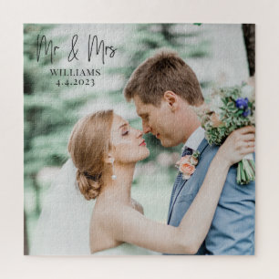 Mr. en Mrs Wedding Couple Jigzaag Puzzle Legpuzzel