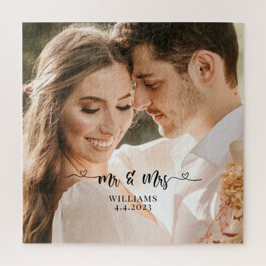 Mr en Mrs Wedding Couple Legpuzzel (Verticaal)