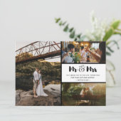 Mr en Mrs Wedding Dank u Foto Collage (Staand voorkant)
