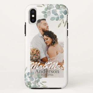 Mr en Mrs Wedding Foto Name iPhone X Hoesje