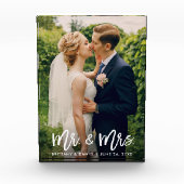 Mr en Mrs Wedding Modern Brush Script Fotoblokken (Voorkant)