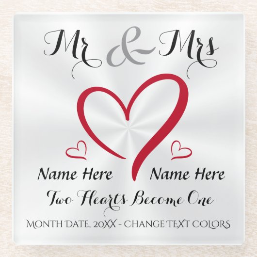 Mr en Mrs Wedding Onderzetters of Transfer Design (Voorkant)