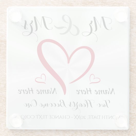 Mr en Mrs Wedding Onderzetters of Transfer Design (Achterkant)