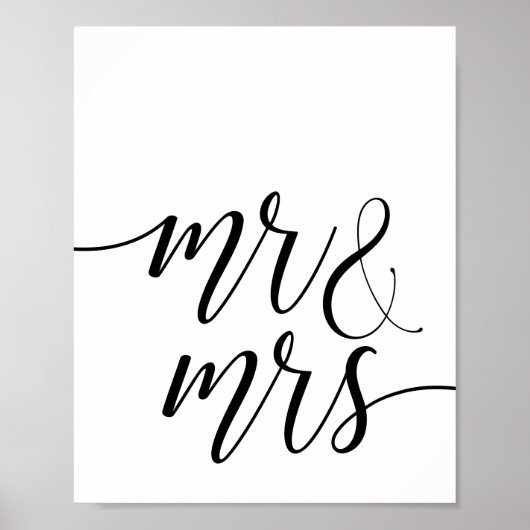 Mr en Mrs Wedding Poster (Voorkant)