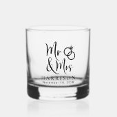 Mr en Mrs Wedding Whisky Glas (Voorkant)
