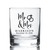 Mr en Mrs Wedding Whisky Glas