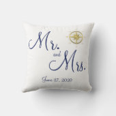 Mr en Mrs White Nautical Wedding Kussens (Achterkant)