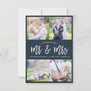 MR et MRS.   faire-part de script de brosse