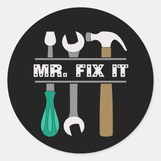 Mr Fix IT Mannen tools Sticker (Voorkant)