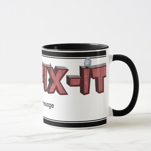 Mr Fix-it Wooden Text Design (met nagels) Mok (Rechts)