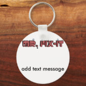 Mr Fix-it Wooden Text Design (met nagels) Sleutelhanger (Voorkant)