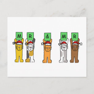 Mr. Gay Christmas Cats in Santa Hats Feestdagenkaart