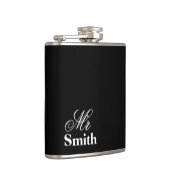 Mr Gepersonaliseerde Naam Zwart Heupfles (Rechts)