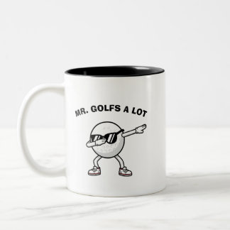 MR. GOLFS A LOT,Funny Golf Tweekleurige Koffiemok