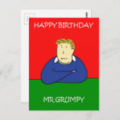 Mr Grumpy Happy Birthday Briefkaart (Voorkant / Achterkant)