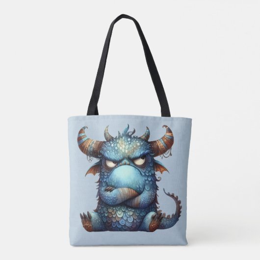 Mr Grumpy Monster Canvas tas (Achterkant)