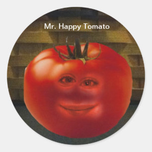 Mr Happy Tomato Stickers