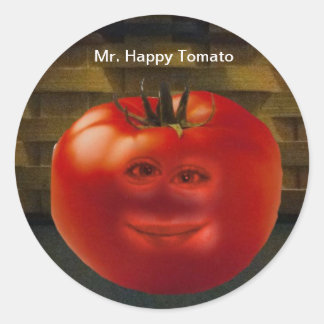 Mr Happy Tomato Stickers