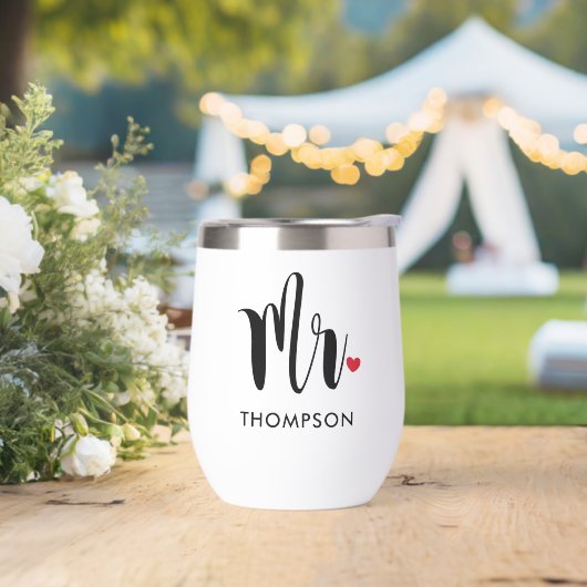 Mr Heart Modern Zwarte Script Bruiloft (Huwelijk)