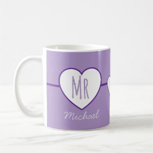 Mr Heart Paarse koffiemok