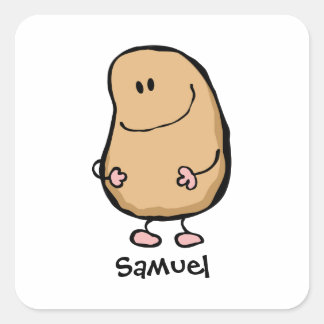 Mr Human Bean Vierkante Sticker