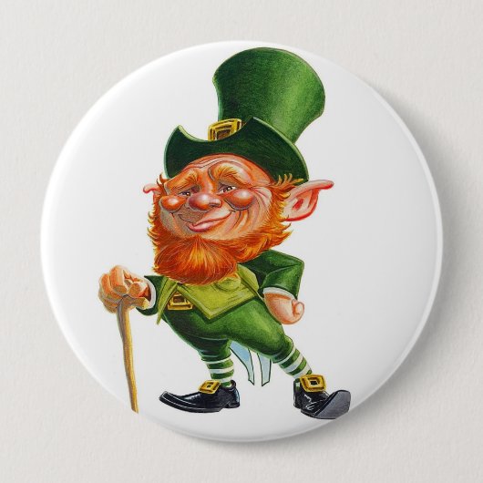 MR LEPRECHAUN-toets Ronde Button 4,0 Cm (Voorkant)