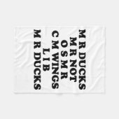 Mr M R Ducks T, Funny Duck Lover, Waterfowl Quote Fleece Deken (Voorkant (Horizontaal))