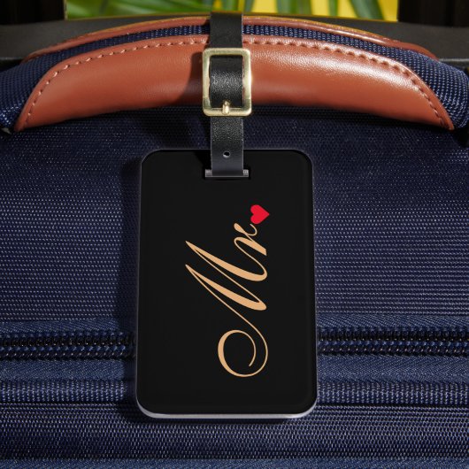 Mr. Man bruidegom trouwkoppels Elegant Reizen Bagagelabel (Voorkant Insitu 2)