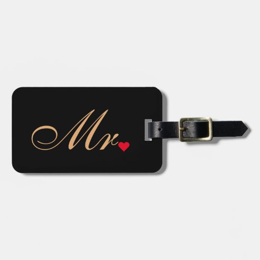Mr. Man bruidegom trouwkoppels Elegant Reizen Bagagelabel (Voorkant horizontaal)