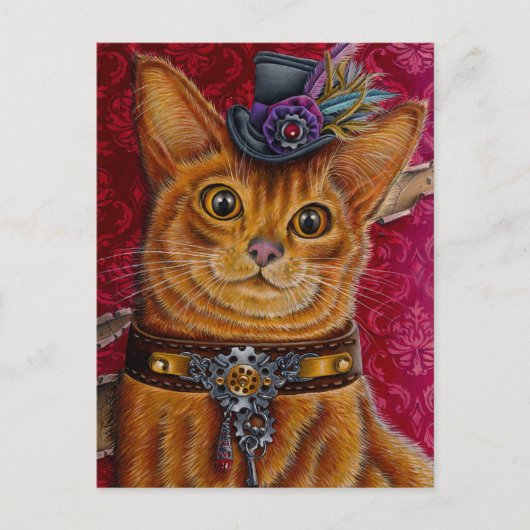 "Mr. Meowington" postcard Feestdagenkaart (Voorkant)
