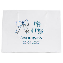 Mr & Mevrouw voeg naam datum huwelijksfeest lint b Groot Cadeauzakje