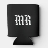 MR. Monogram Initiaal zwarte en witte naam Blikjeskoeler (Achterkant)