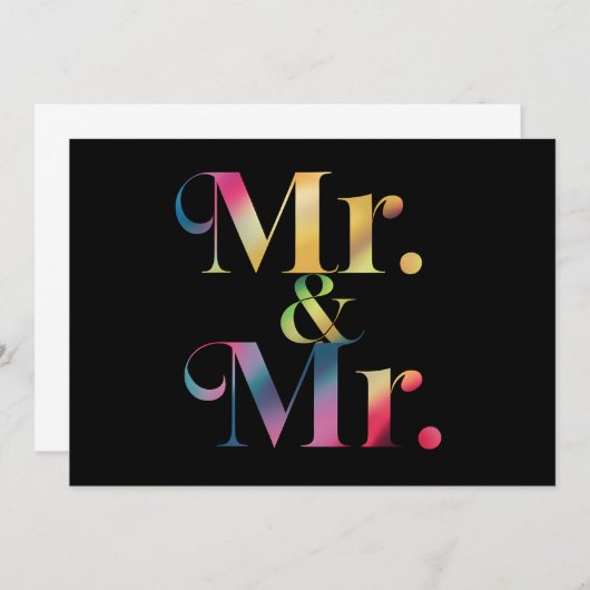 Mr & Mr Gay Bachelor Party Homohuwelijk Kaart (Voorkant / Achterkant)